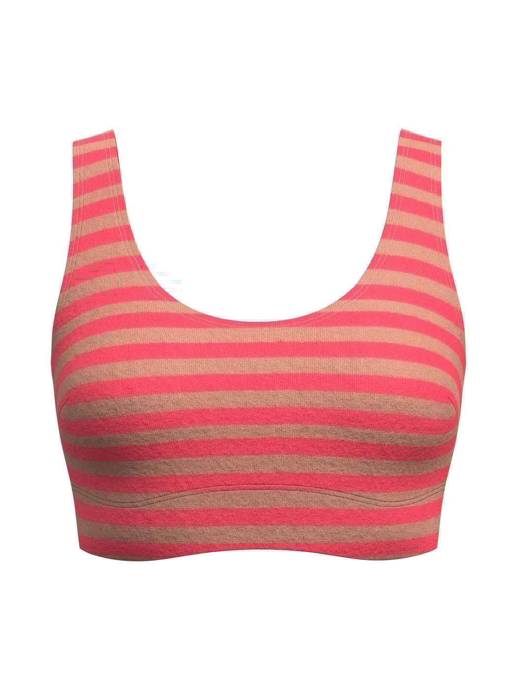 Damen - Bustier aus Terry aus Baumwolle in Braun, Gestreift aus Serie Lounge Stripe von CALIDA