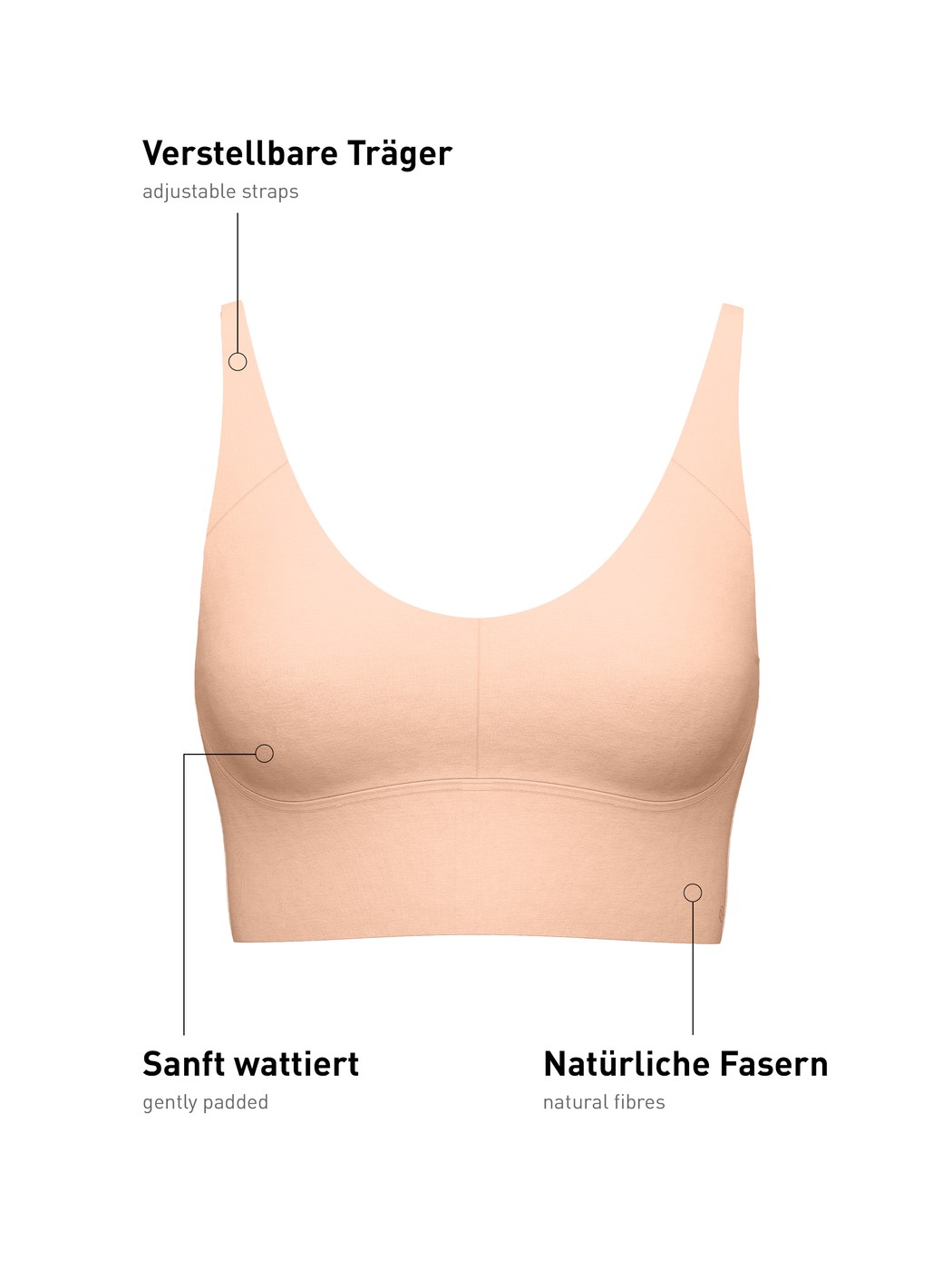 Damen - Bustier mit verstellbaren Trägern aus Modal in Rosa, Einfarbig aus Serie Natural Skin von CALIDA