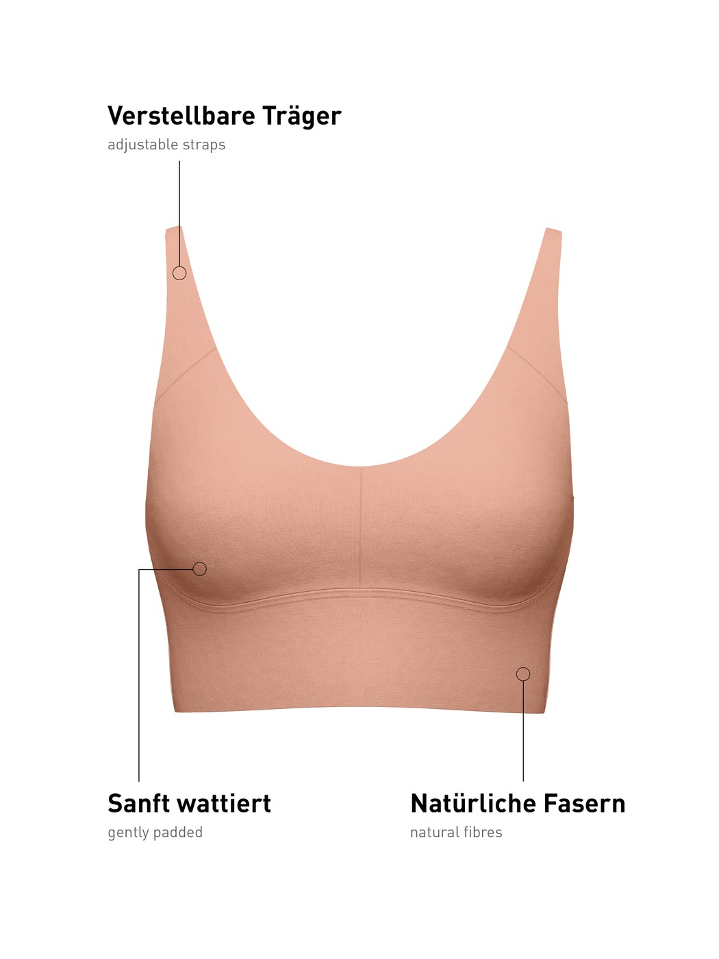 Damen - Bustier mit verstellbaren Trägern aus Modal in Grau, Einfarbig aus Serie Natural Skin von CALIDA