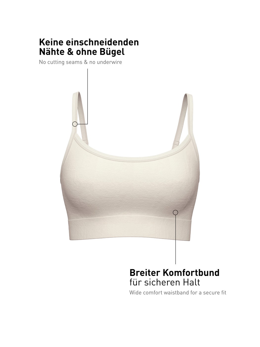 Femme - Brassière en Modal de couleur Blanc, Unicolore, de la série Seamless Natural de CALIDA
