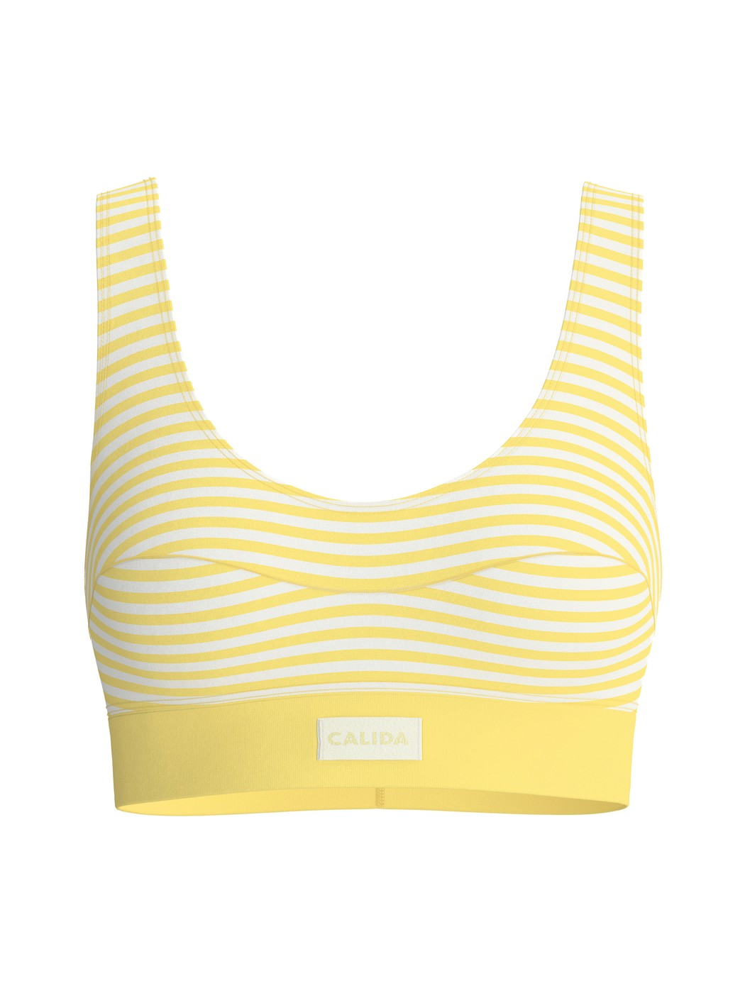 Donna - Bustier in Cotone di colore Giallo, A righe, della serie EDITION 85 di CALIDA
