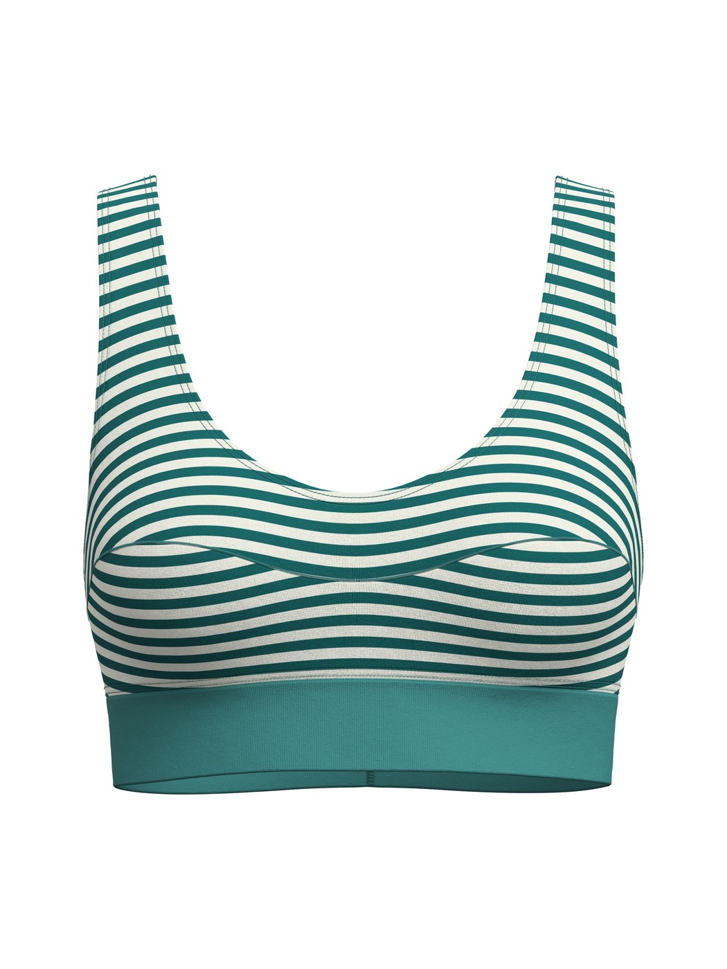 Donna - Bustier in Cotone di colore Verde, A righe, della serie Elastic Special di CALIDA