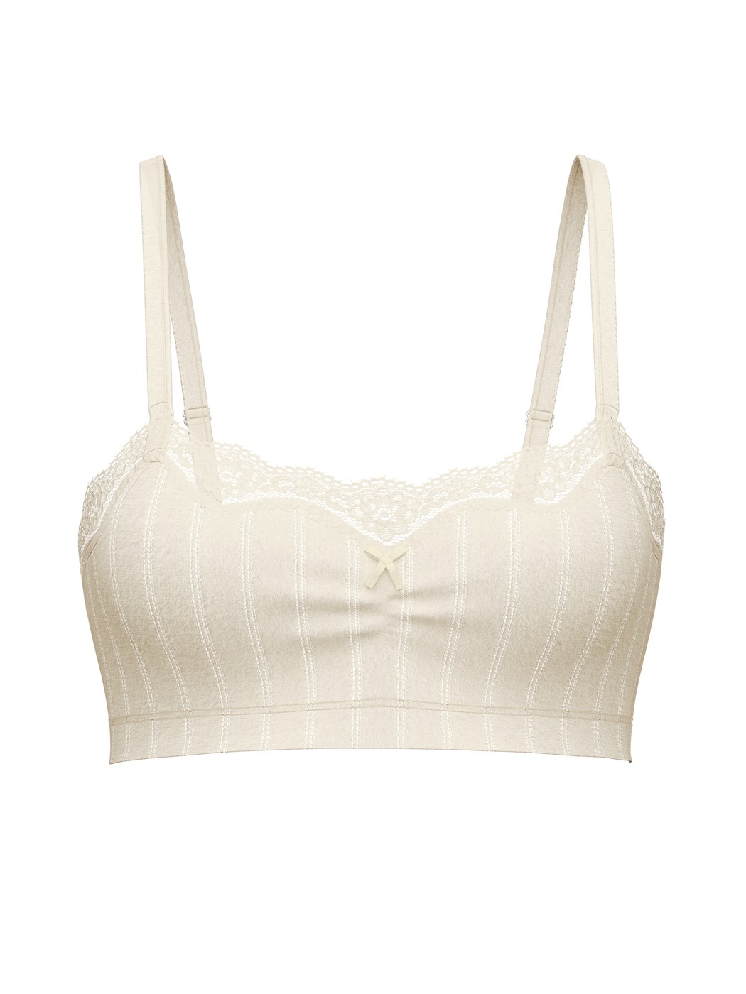 Femme - Brassière en Coton de couleur Beige, Dentelle, de la série Etude Toujours de CALIDA