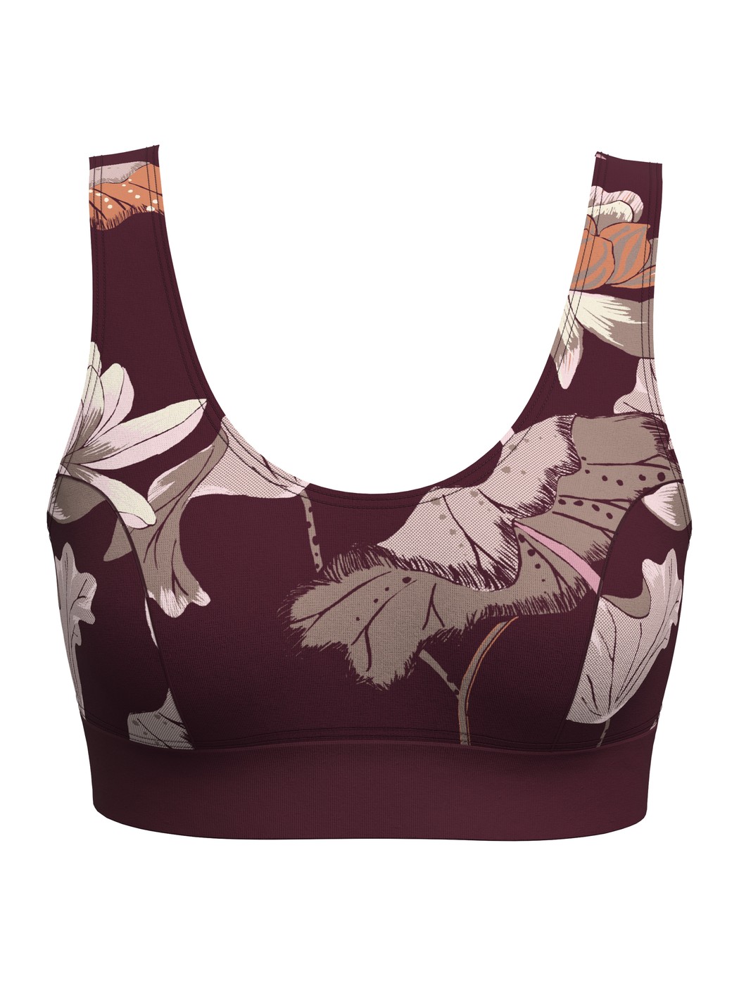 Damen - Bustier mit Softbund aus Baumwolle in Rot, Floral aus Serie Elastic Trend Spec. von CALIDA