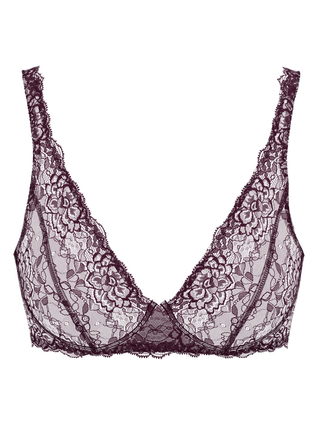 Damen - Spitzen-BH ohne Bügel aus Polyamid in Rot, Spitze aus Serie Sensual Secrets von CALIDA