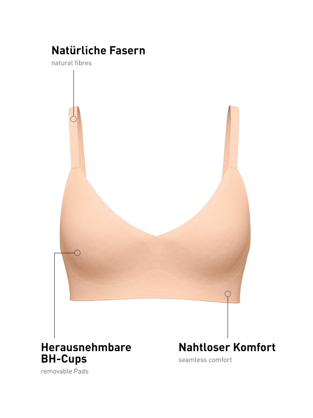 Women - Bonded Bra made of Modal in Pink, Unicoloured, from the Natural Skin series by CALIDA