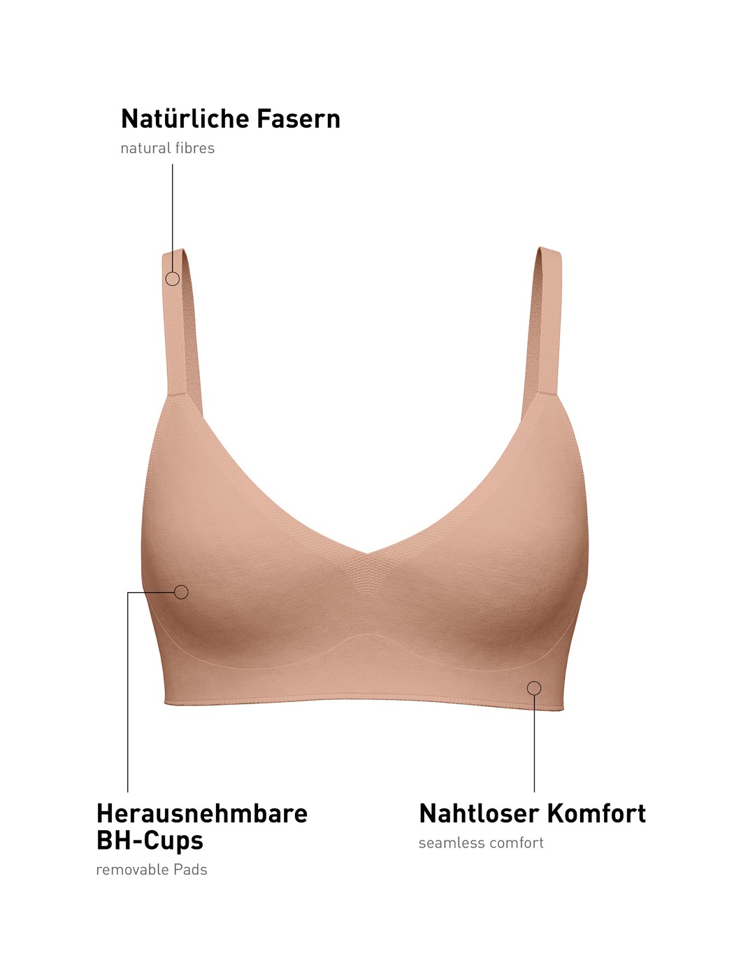 Women - Bonded Bra made of Modal in Grey, Unicoloured, from the Natural Skin series by CALIDA