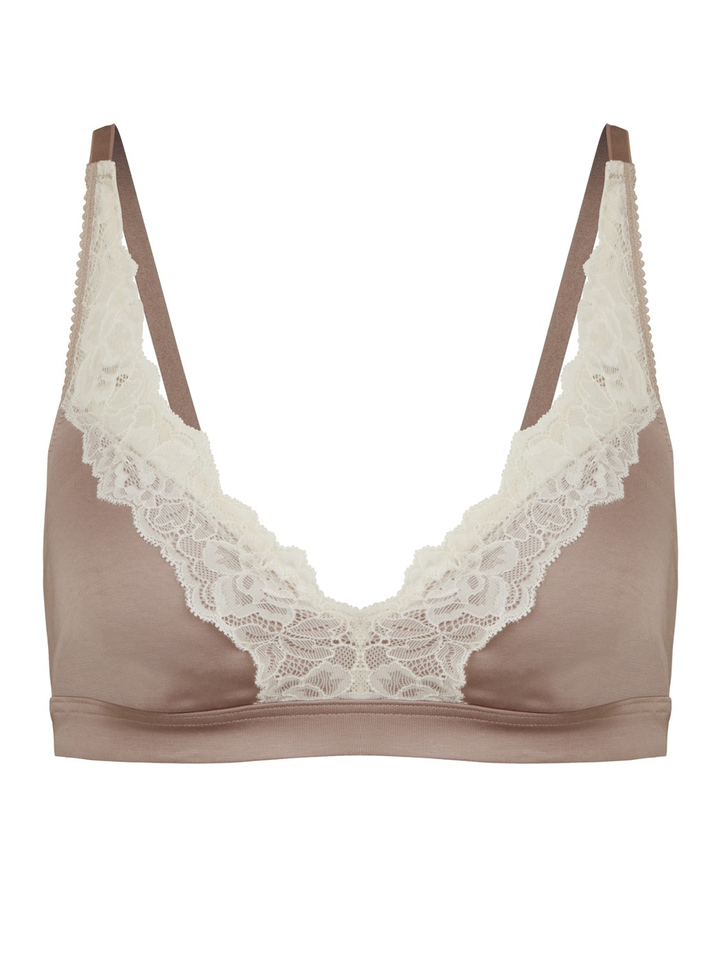 Damen - Soft-BH ohne Bügel aus Viskose in Braun, Spitze aus Serie Glamorous Lace von CALIDA