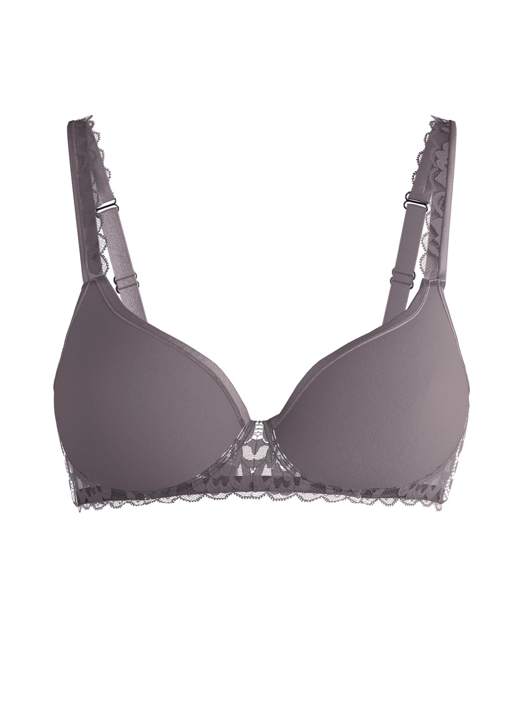 Donna - Reggiseno spaziale in Poliammide di colore Marrone, Pizzo, della serie Natural Comfort Lace di CALIDA