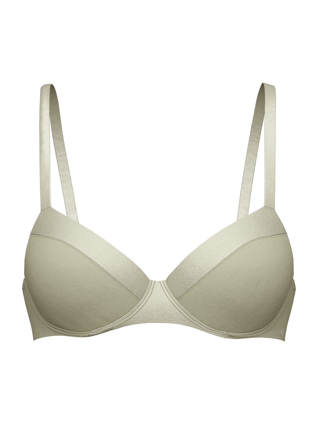 Femme - Soutien-gorge T-shirt à armatures en Coton de couleur Vert, Unicolore, de la série Cate de CALIDA