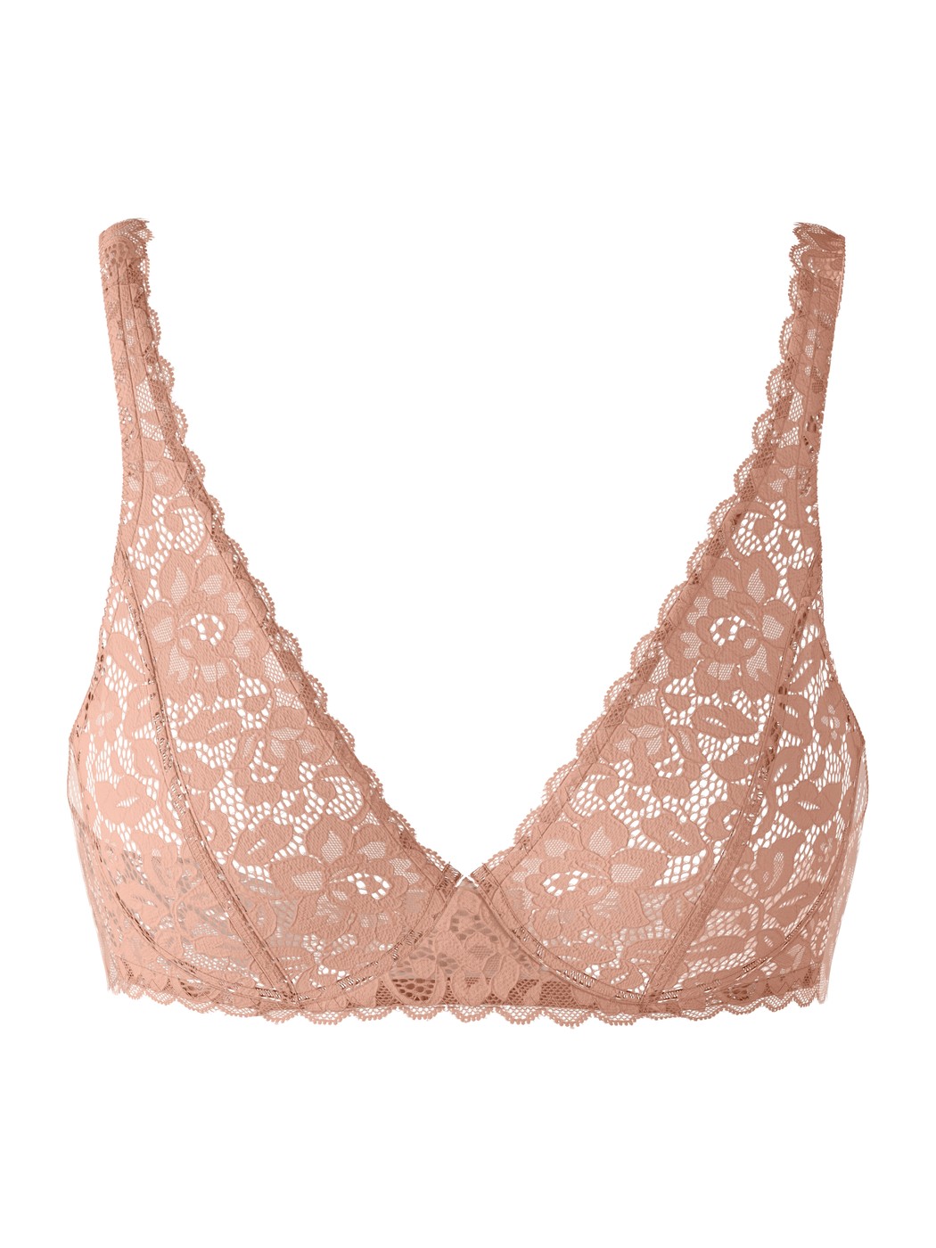 Donna - Reggiseno soft senza ferretto in Pizzo di colore Marrone, Pizzo, della serie Natural Comfort Lace di CALIDA