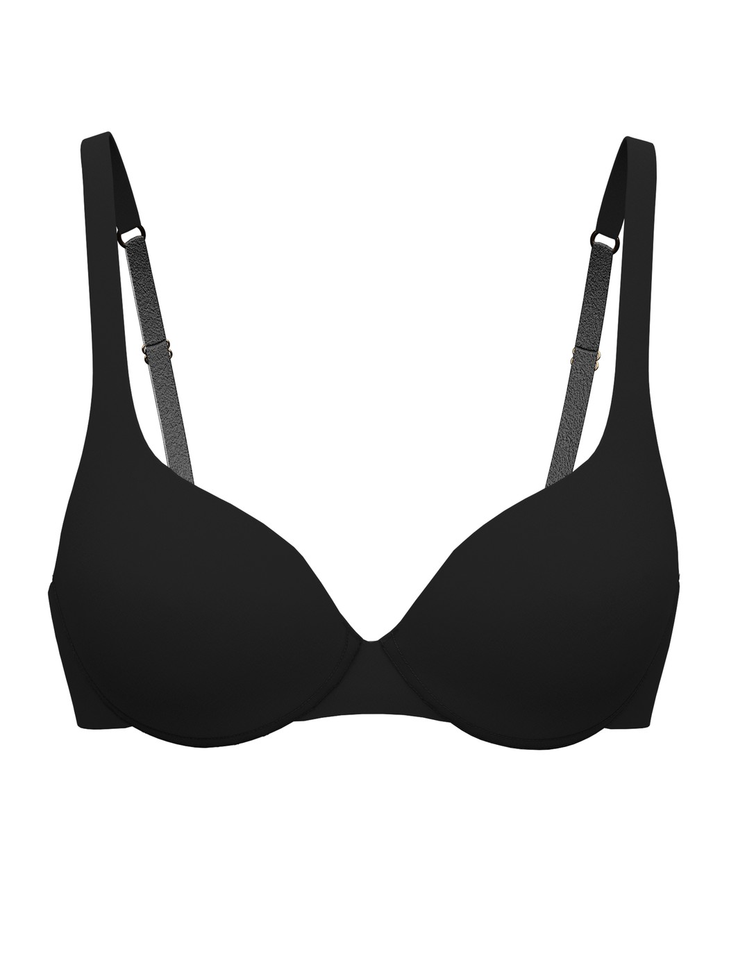 Women - underwired bra made of Polyamide in Black, Unicoloured, from the Sleek Skin series by CALIDA