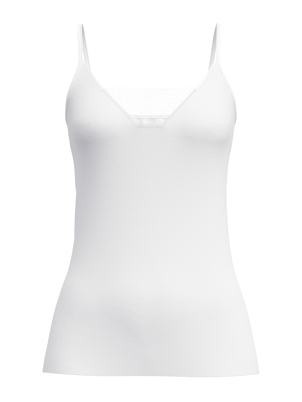 Women - Spaghetti top made of 100% Cotton in White, Lace, from the Cotton Desire series by CALIDA