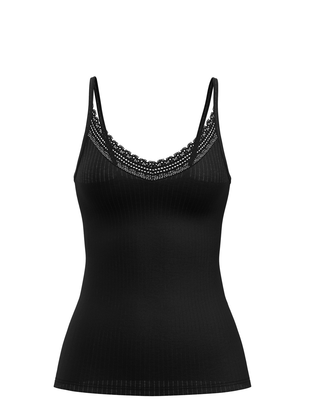 Women - Spaghetti top made of Modal in Black, Unicoloured, from the Etude Ajours series by CALIDA