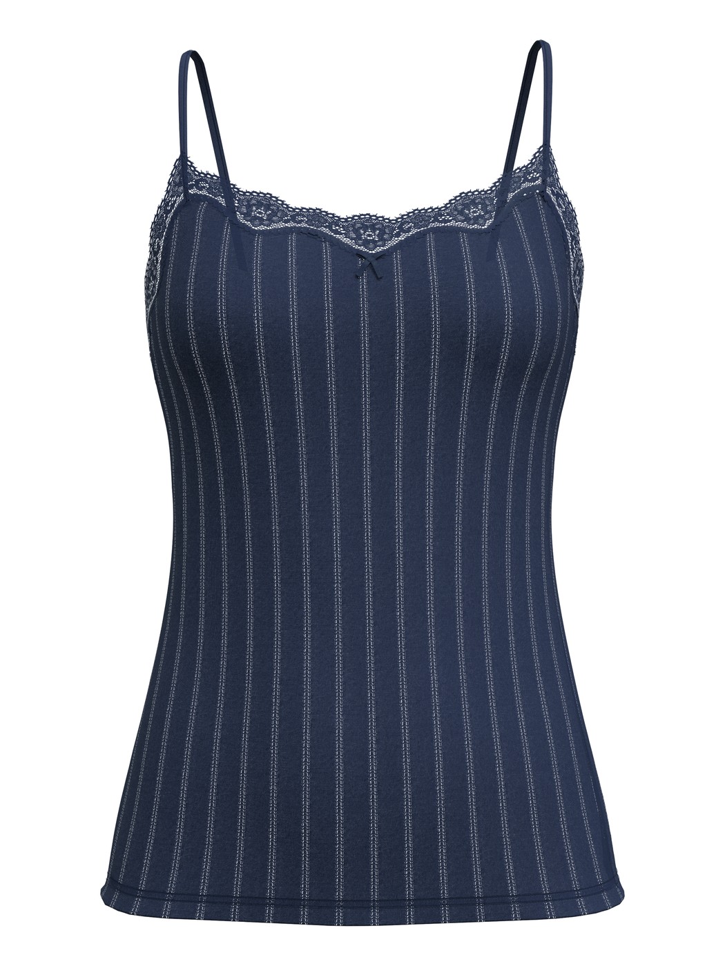 Damen - Spaghetti-Top aus Baumwolle in Blau, Spitze aus Serie Etude Toujours von CALIDA