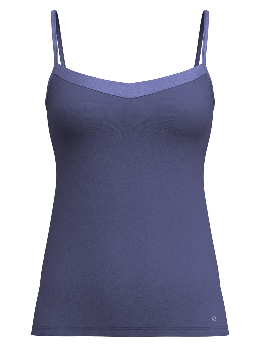 Femme - Débardeur à fines bretelles en Coton de couleur Bleu, Unicolore, de la série Cate de CALIDA