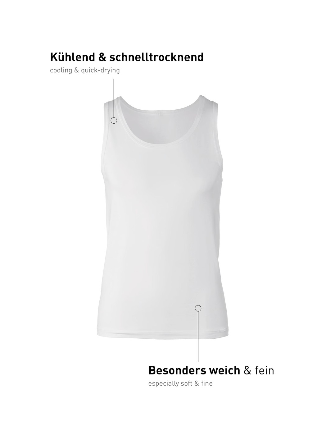 Men - Tank-Top made of Lyocell in White, Unicoloured, from the Focus series by CALIDA