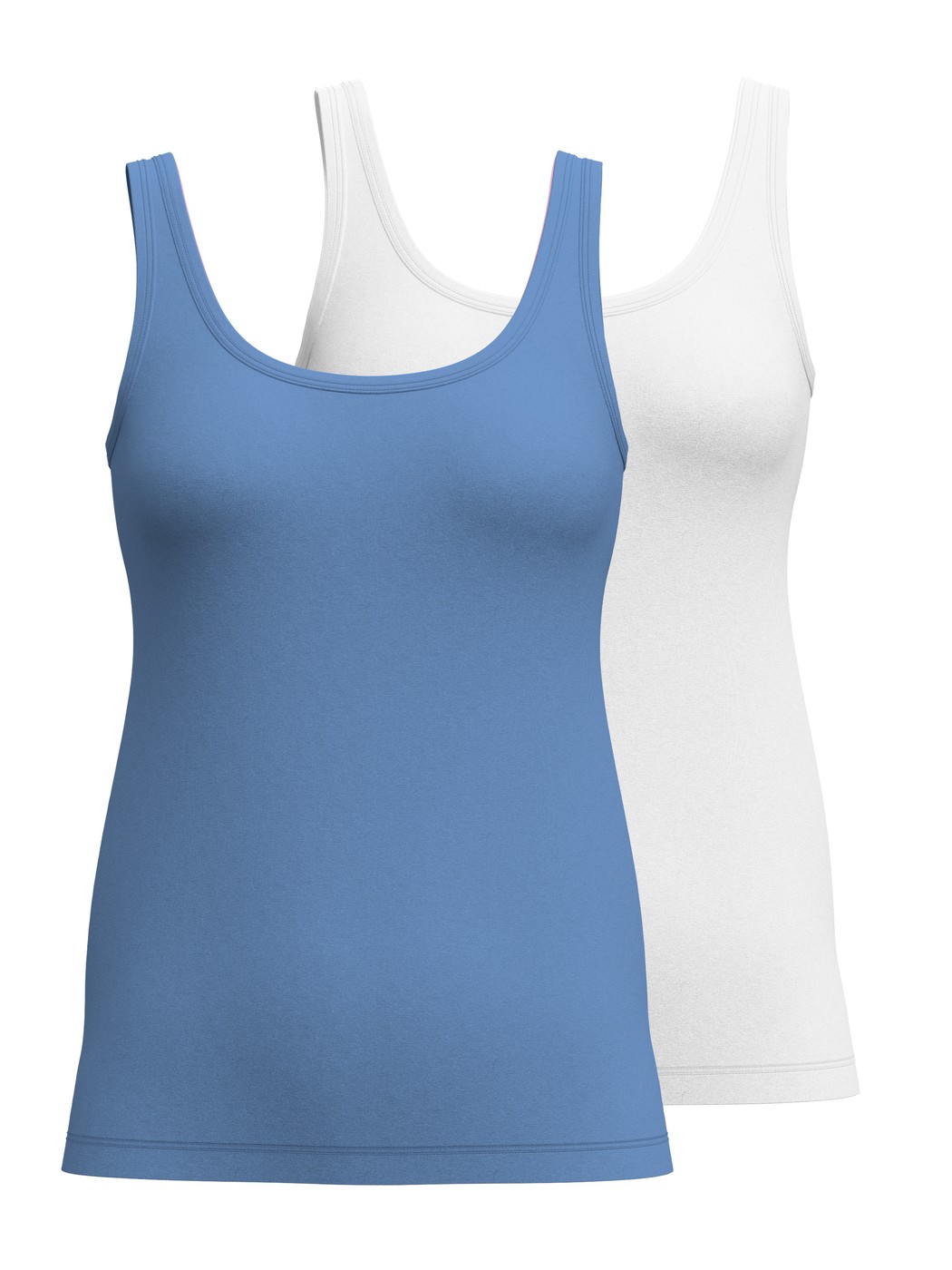 Multipack Damen - Tank-Top, 2er-Pack aus Baumwolle in Blau, Einfarbig aus Serie Benefit Women Spec. von CALIDA