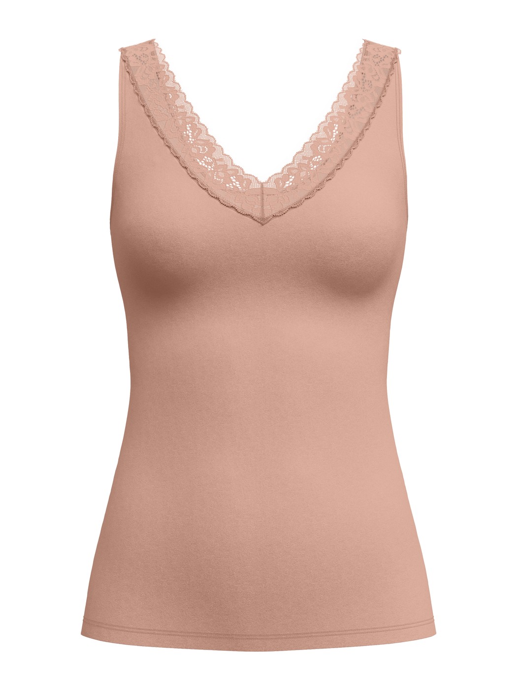 Women - Tank top made of Cotton in Brown, Lace, from the Natural Comfort Lace series by CALIDA