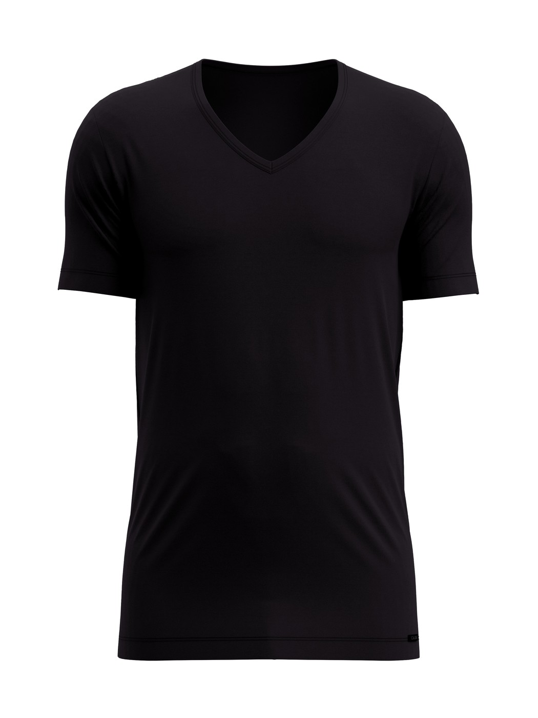 Herren - T-Shirt, V-Neck aus Lyocell in Schwarz, Einfarbig aus Serie Focus von CALIDA