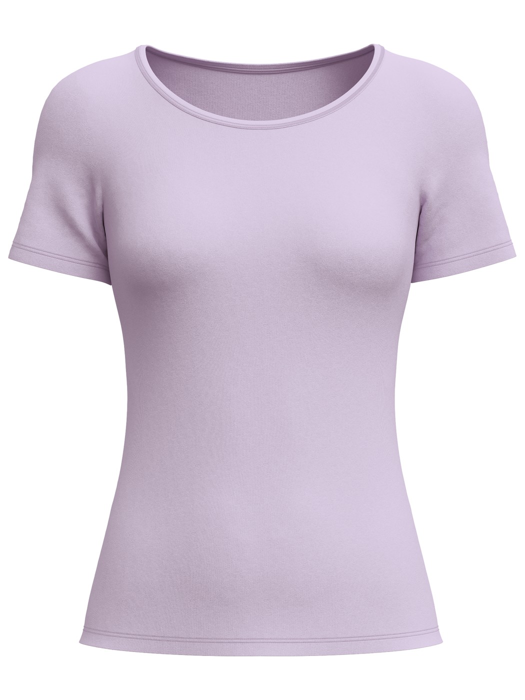 Damen - T-Shirt, Rundhals aus Baumwolle in Violett, Einfarbig aus Serie Natural Comfort von CALIDA