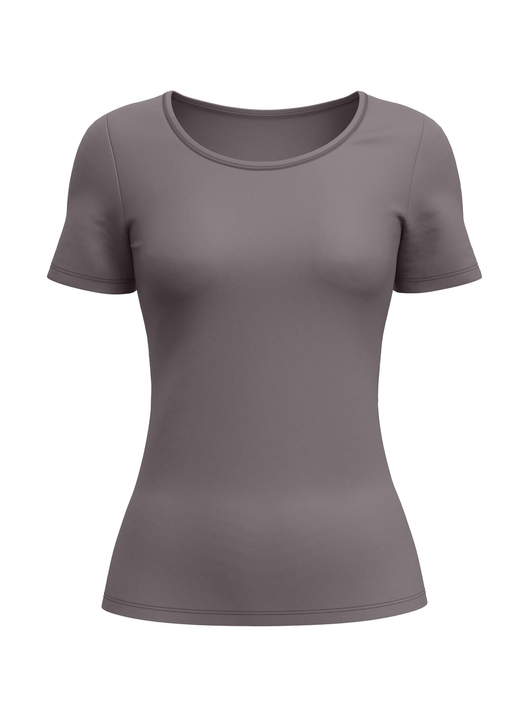Femme - T-shirt á manches courtes en Coton de couleur Marron, Unicolore, de la série Natural Comfort de CALIDA