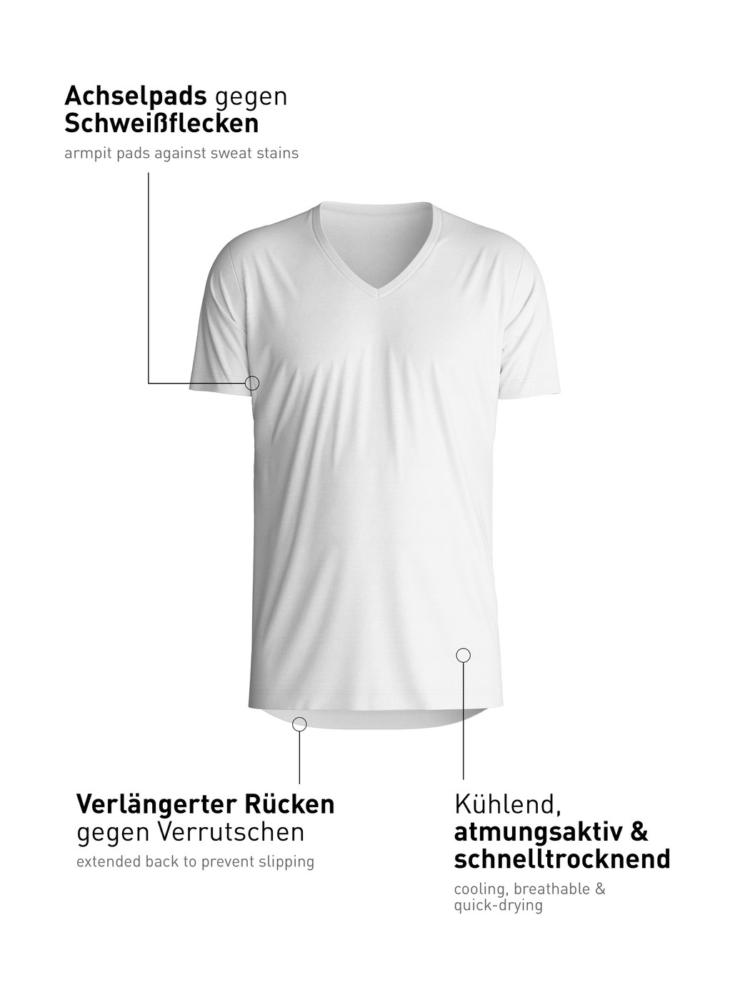 Herren - Business-Unterhemd mit Achselpads aus Lyocell in Weiß, Einfarbig aus Serie Focus von CALIDA