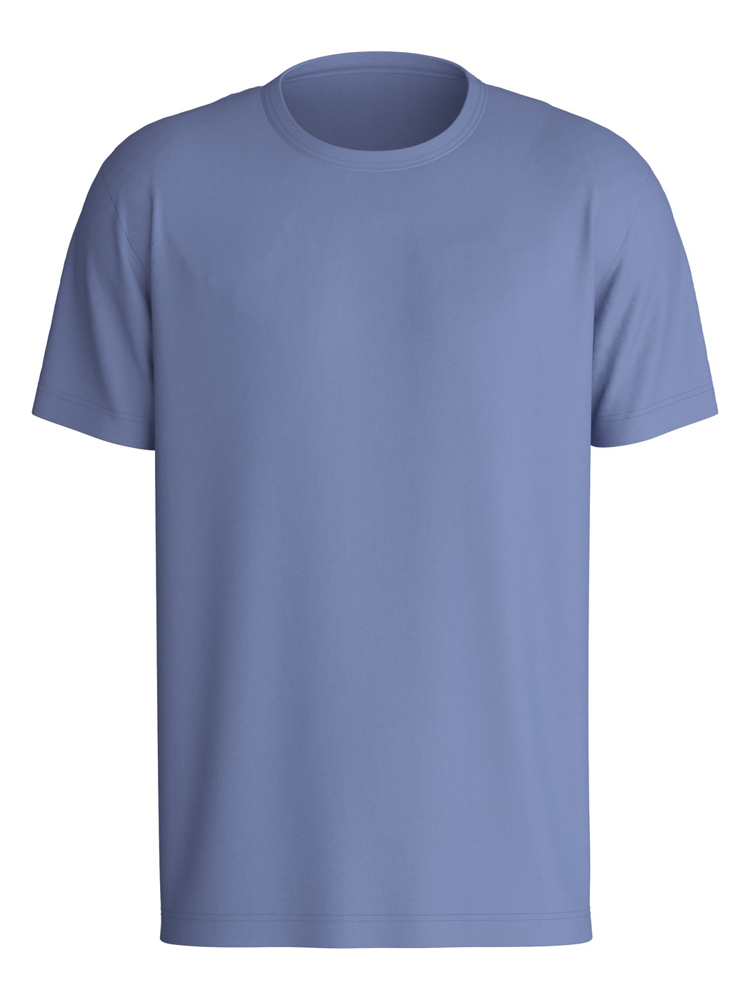 Men - Short-sleeved shirt made of 100% Cotton in Blue, Unicoloured, from the Remix Basic Sleep series by CALIDA