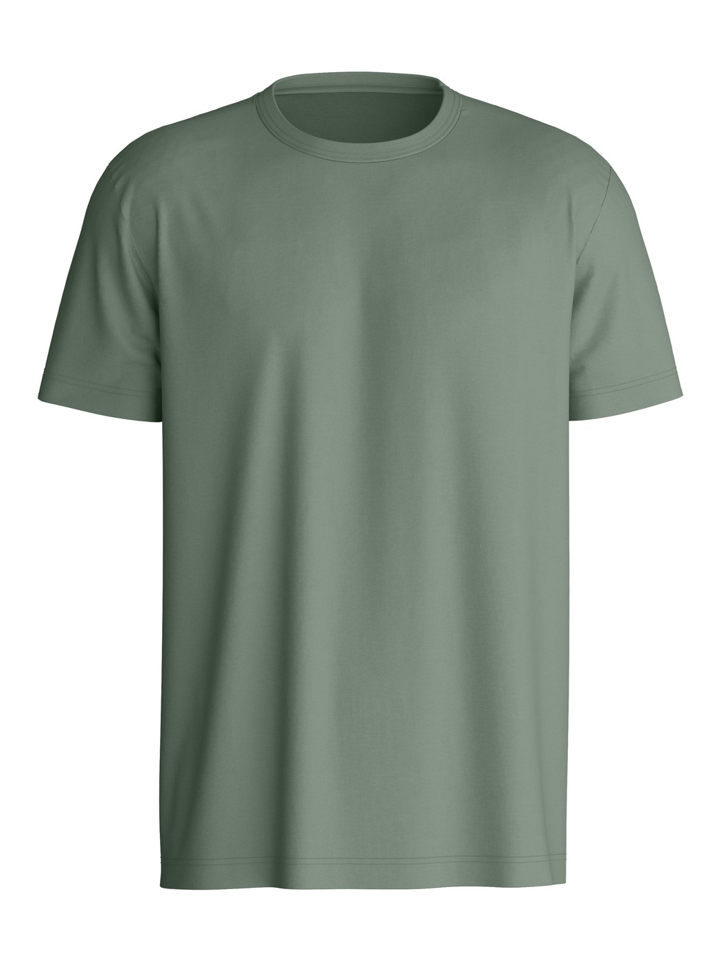 Herren - Kurzarm-Shirt aus 100% Baumwolle in Grün, Einfarbig aus Serie RMX Sleep Leisure von CALIDA