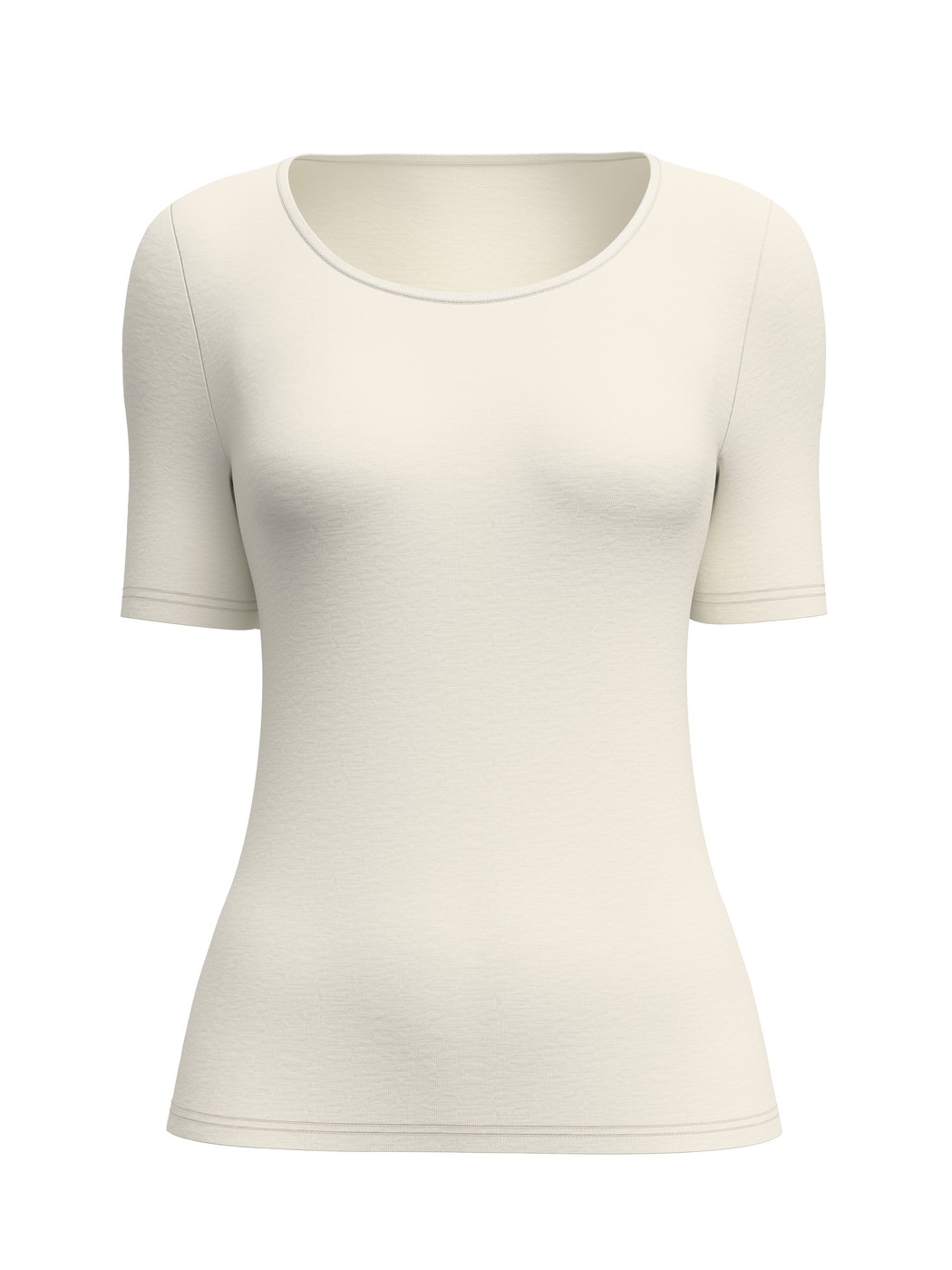 Damen - Kurzarm-Shirt aus Wolle-Seide aus Wolle in Beige, Einfarbig aus Serie True Confidence von CALIDA