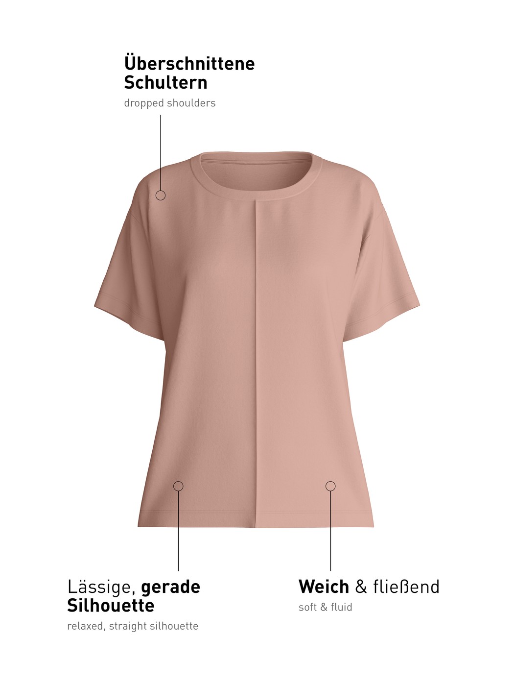 Femme - T-shirt à manches courtes en Modal de couleur Marron, Unicolore, de la série Natural Loungewear de CALIDA