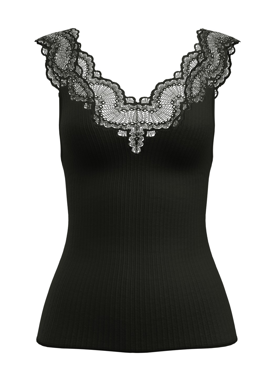 Femme - Débardeur en Modal de couleur Noir, Dentelle, de la série Feminine Lounge de CALIDA