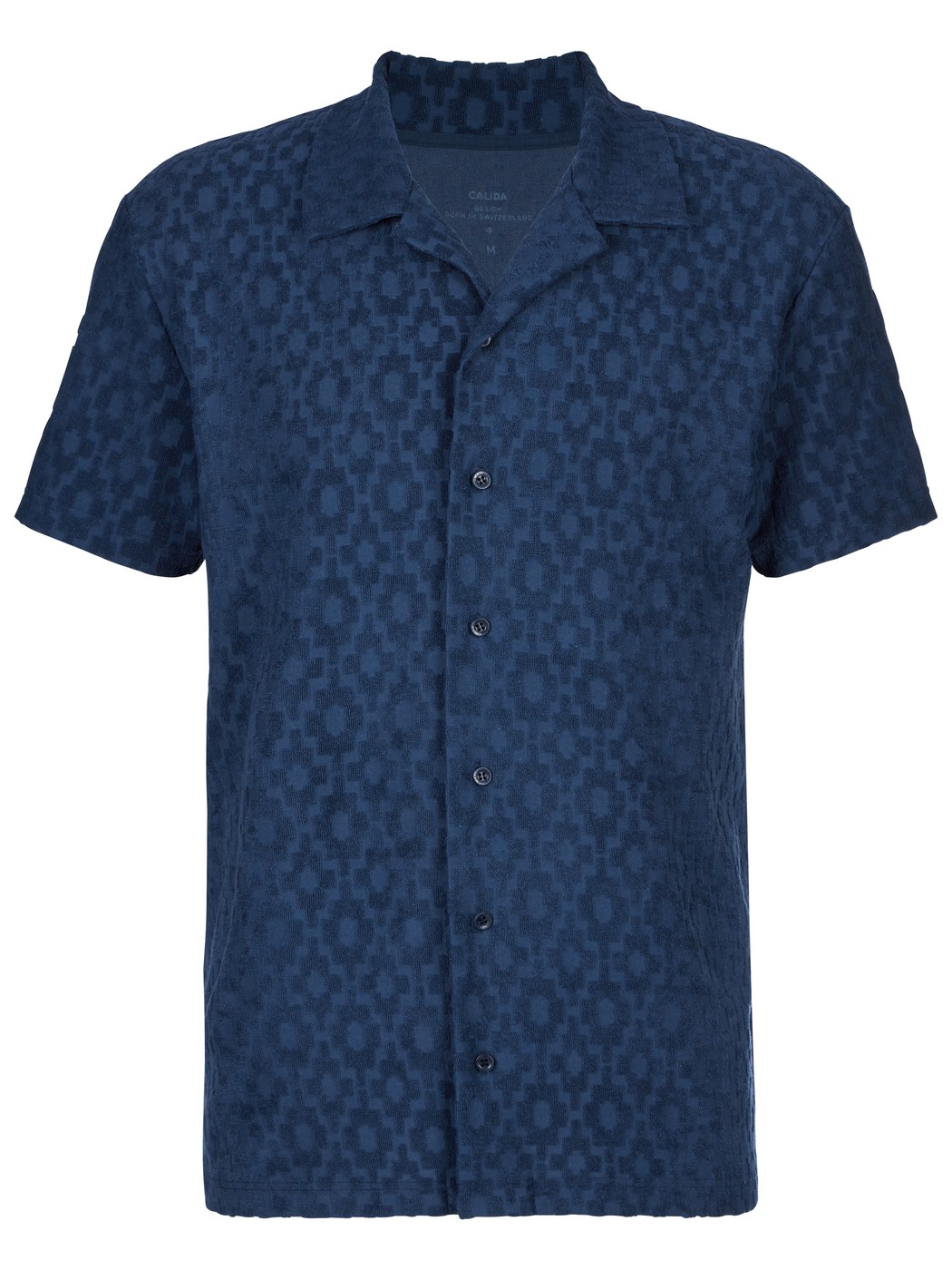 Short shirt with button facing