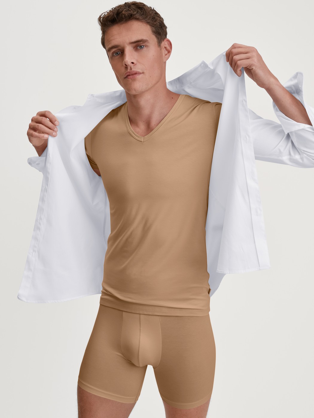 Business V-Neck Undershirt with Integrated Sweat Guards
