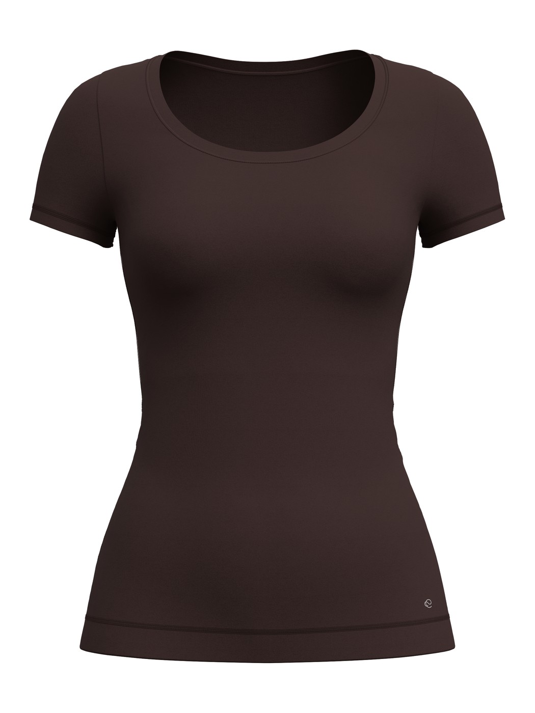 Damen - Kurzarm-Shirt aus Modal in Braun, Einfarbig aus Serie Soft Favourites von CALIDA