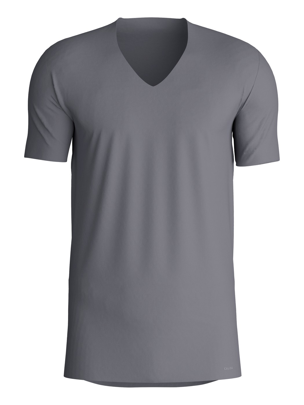 Herren - Kurzarm-Shirt, V-Neck aus Modal in Grau, Einfarbig aus Serie Clean Line von CALIDA
