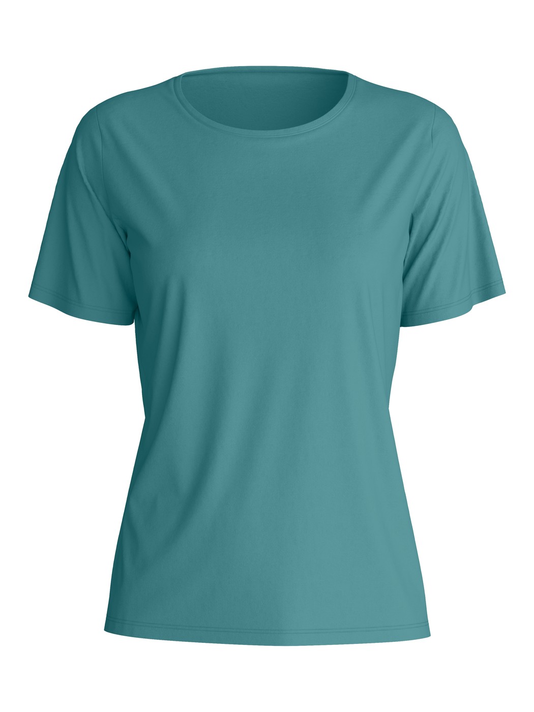 Women - Shirt short sleeve made of 100% Cotton in Turquoise, Unicoloured, from the Favourites Beach series by CALIDA