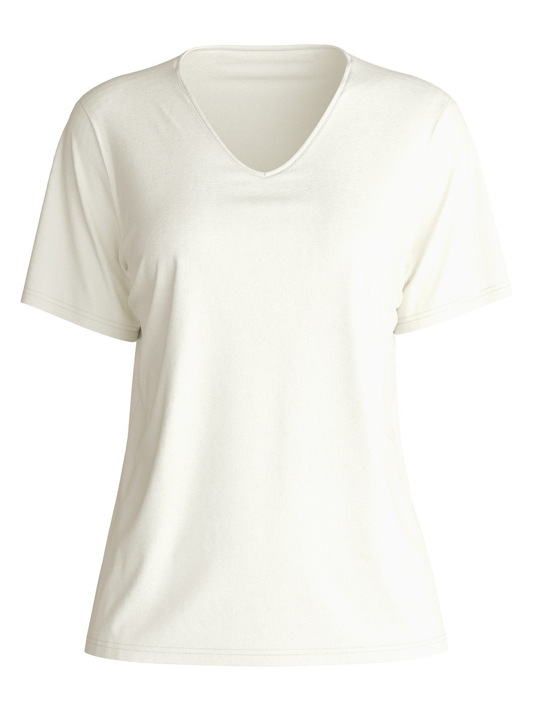 Femme - T-shirt á manches courtes en 100% coton de couleur Blanc, Unicolore, de la série Favourites Ocean de CALIDA