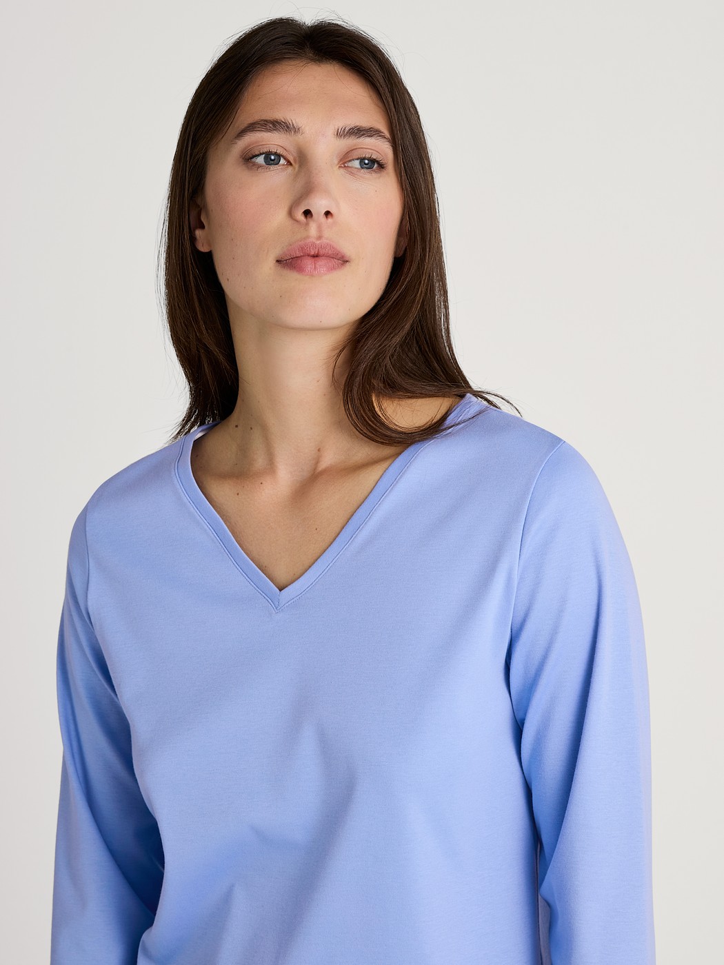 Langarm-Shirt, V-Neck