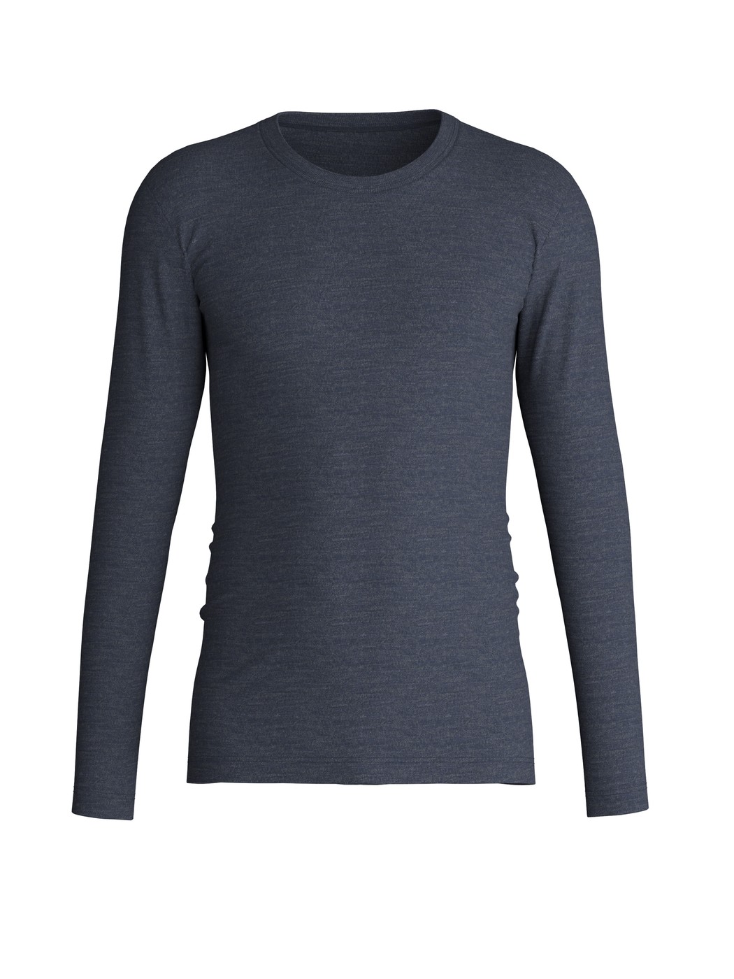 Herren - Langarm-Shirt aus Wolle und Seide aus Wolle in Blau, Einfarbig aus Serie Wool & Silk von CALIDA