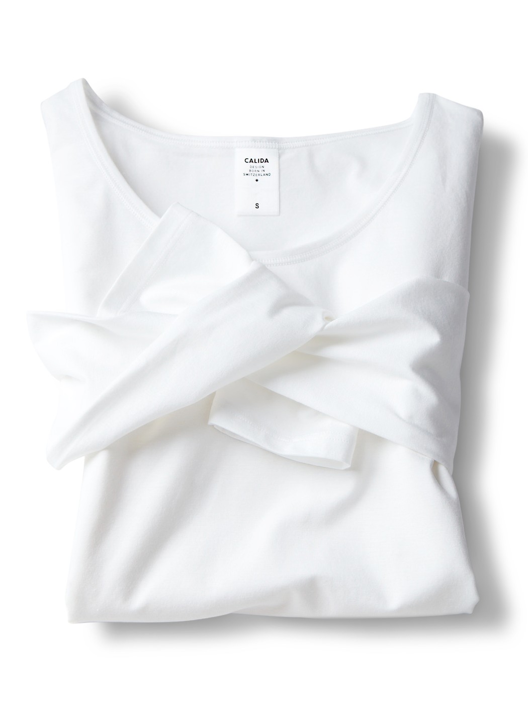 Donna - Shirt a manica lunga in Cotone di colore Bianco, Tinta unita, della serie Natural Comfort di CALIDA