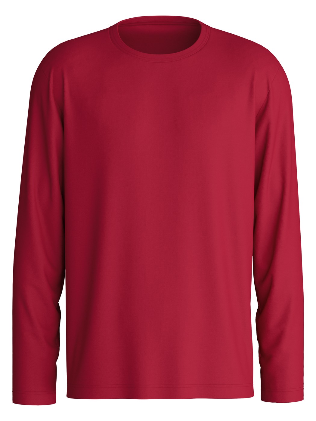 Men - Shirt long sleeve made of 100% Cotton in Red, Unicoloured, from the Remix Basic Sleep series by CALIDA