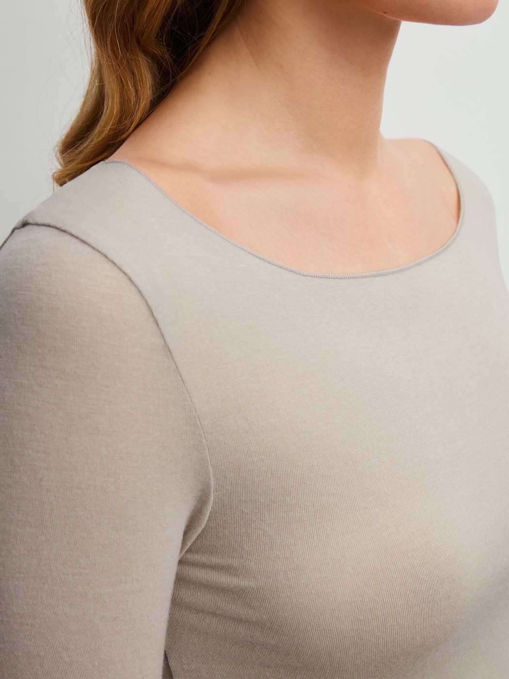Women model is wearing  made of Modal in Beige, Unicoloured from the Second Skin series by CALIDA, Detail