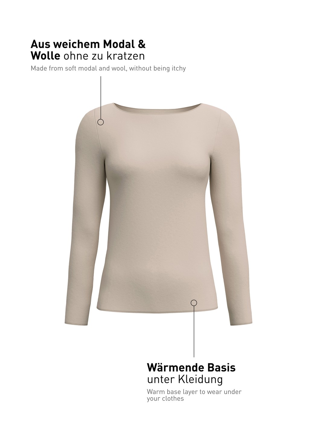 Women -  made of Modal in Beige, Unicoloured, from the Second Skin series by CALIDA