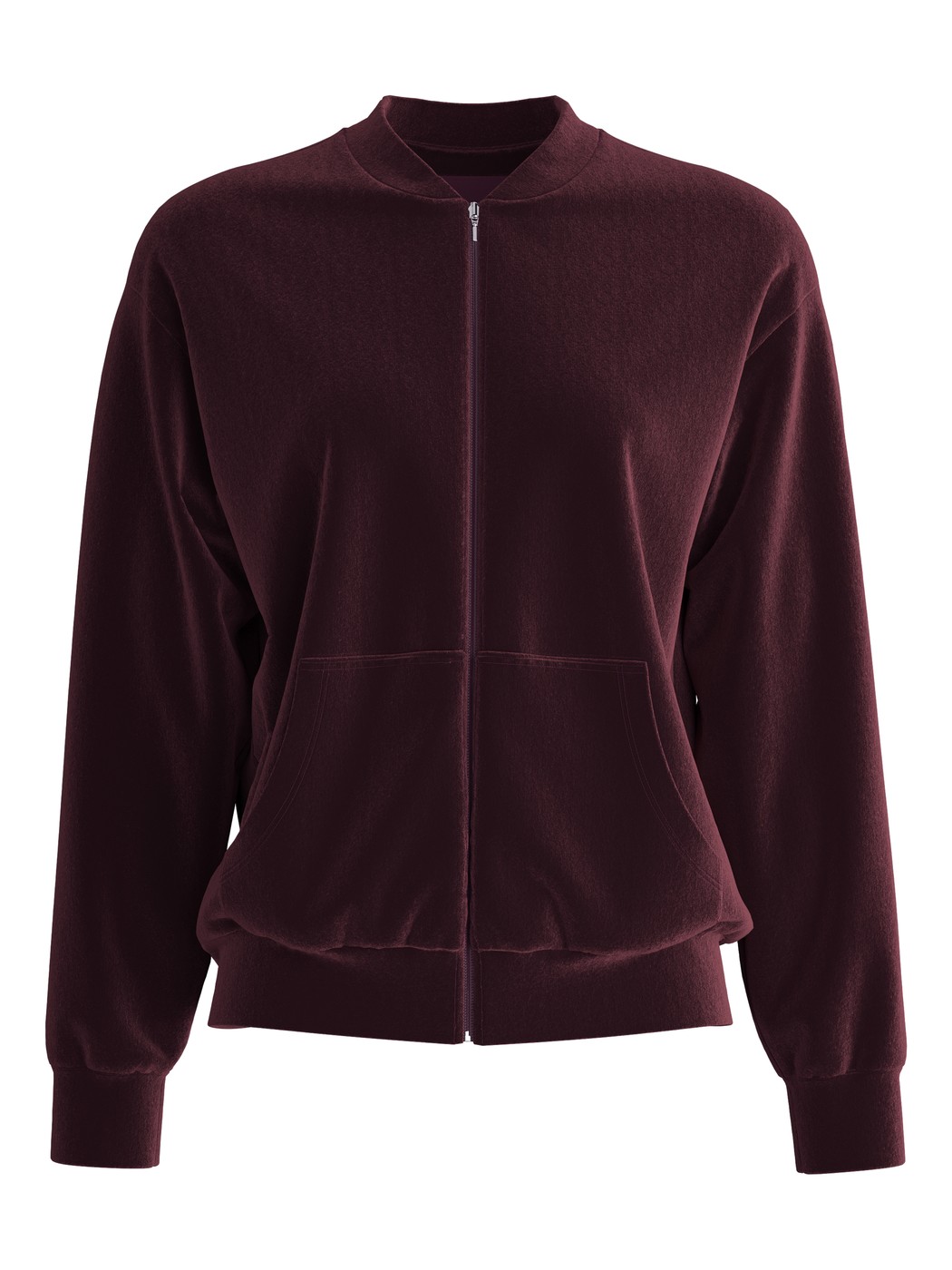 Damen - Lounge-Jacke aus Velours aus Baumwolle in Rot, Einfarbig aus Serie Lounge Velours von CALIDA