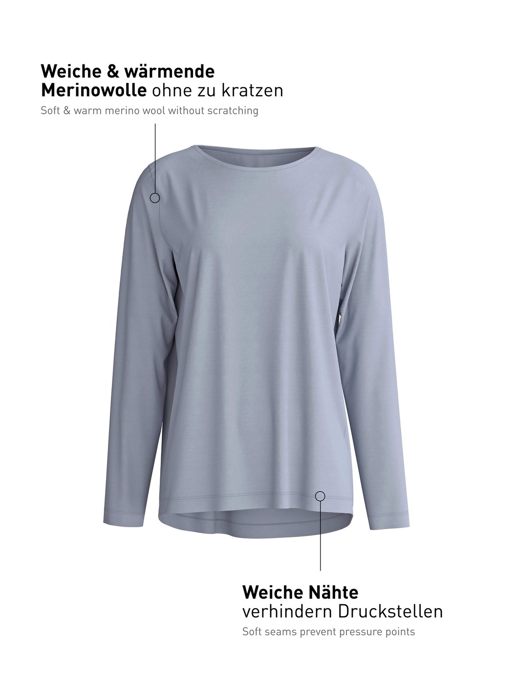 Donna -  in Lyocell di colore Grigio, Tinta unita, della serie DSW Warming di CALIDA