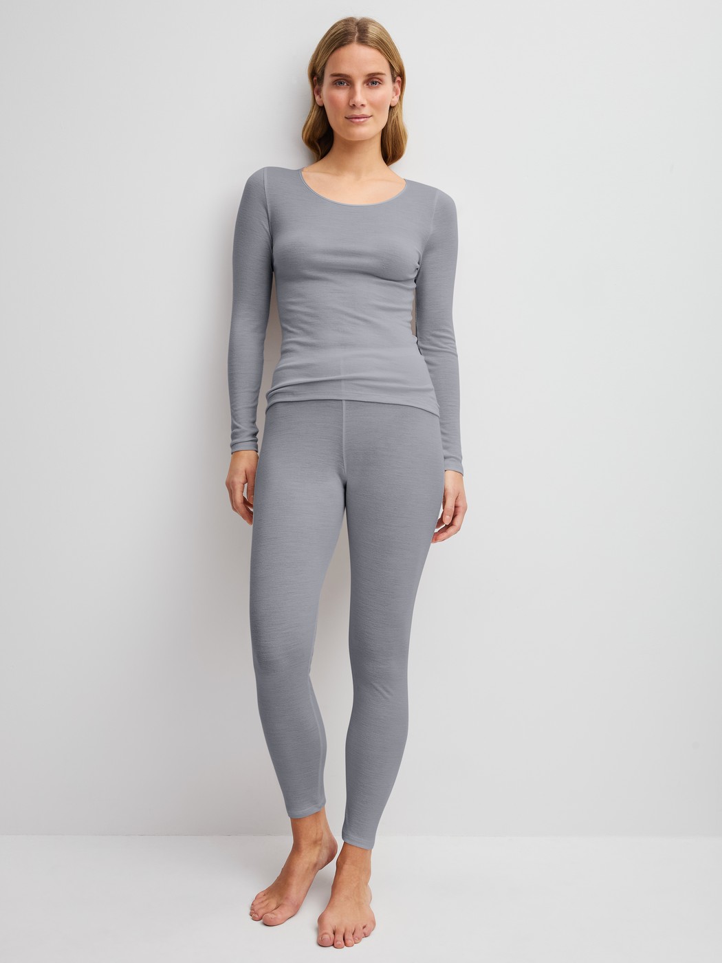 Women model is wearing  made of Wool in Grey, Unicoloured from the True Confidence series by CALIDA, Outfit