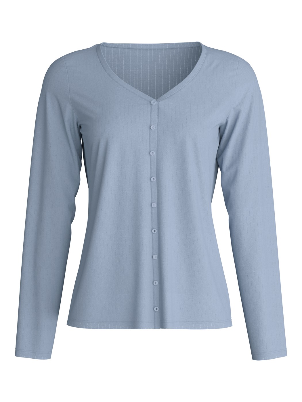 Femme - T-shirt à manches longues en Modal de couleur Bleu, Unicolore, de la série Etude Ajours de CALIDA