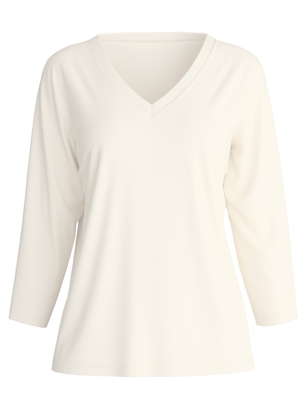 Damen - Shirt mit 3/4-Arm aus 100% Baumwolle in Beige, Einfarbig aus Serie Favourites Botanic von CALIDA