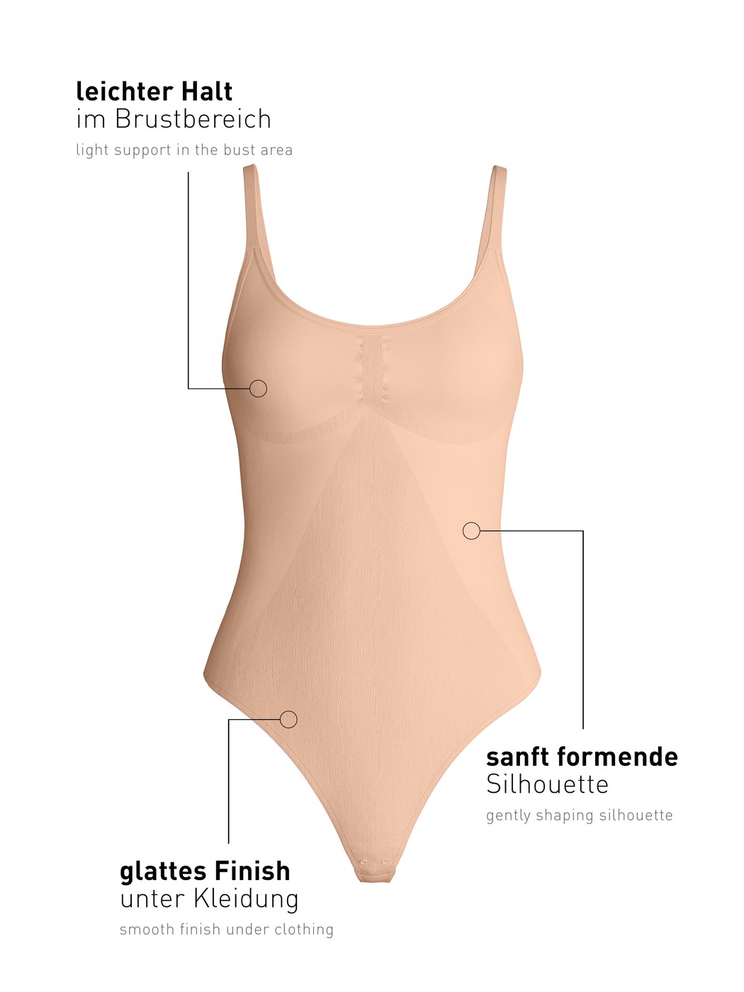 Damen - Shaping Body aus Polyamid in Rosa, Einfarbig aus Serie Seamless Shape von CALIDA